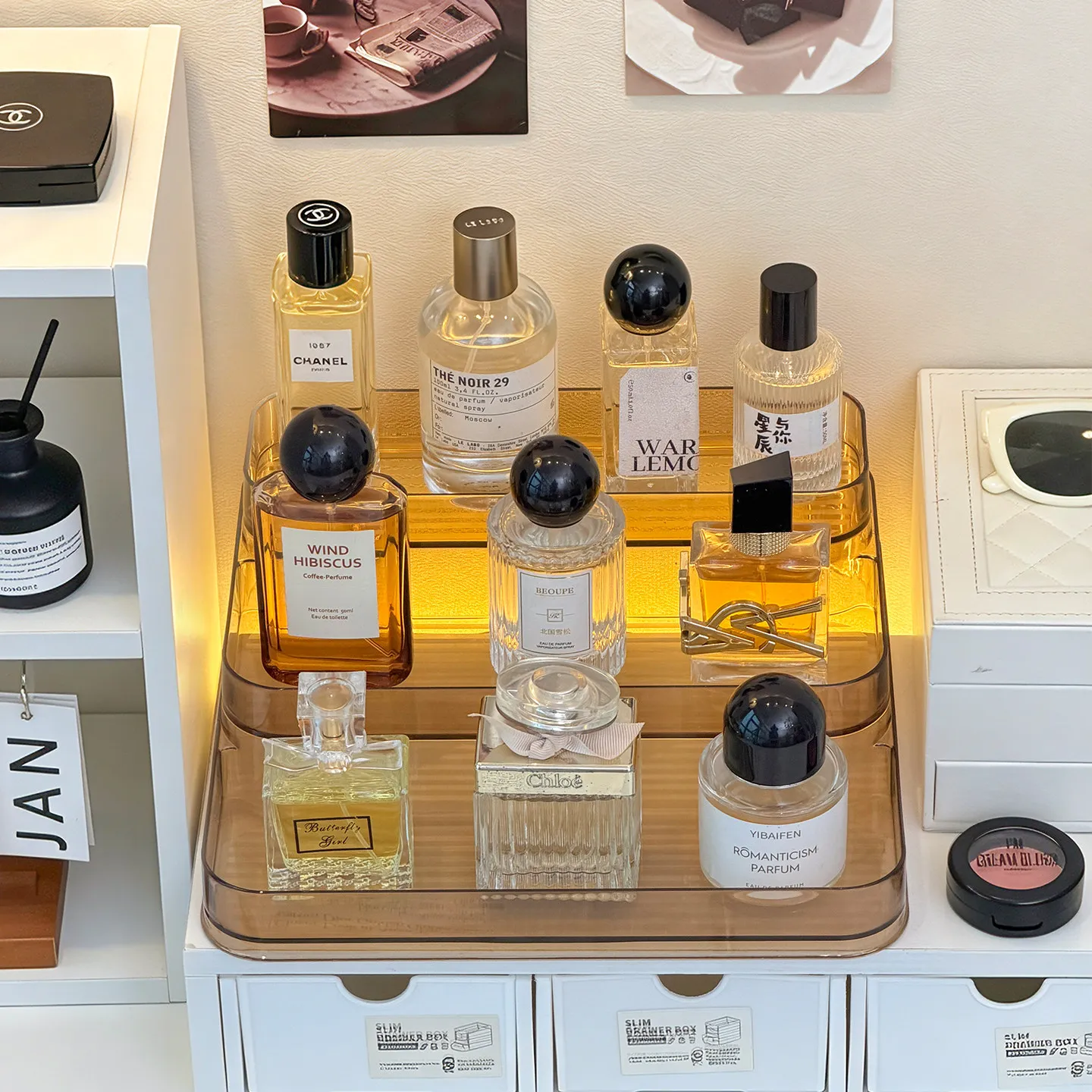 Perfume Fragrance Levels - Koku Saklama Rafı Premium Masaüstü Kozmetik